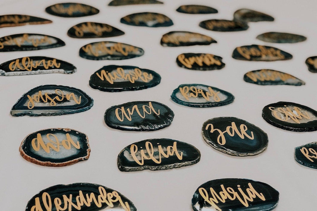 Agate Slice Personalized Place Card